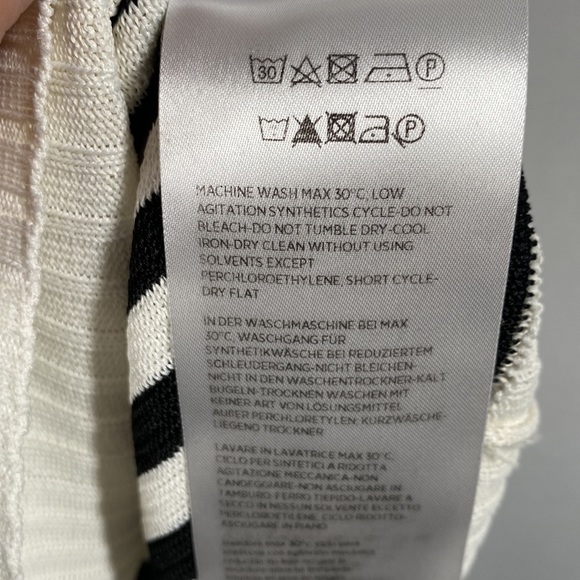 Belstaff | Black & White Striped Mock Neck, Size S - Picture 7 of 7